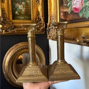 Elegant Gold Candlestick Holders